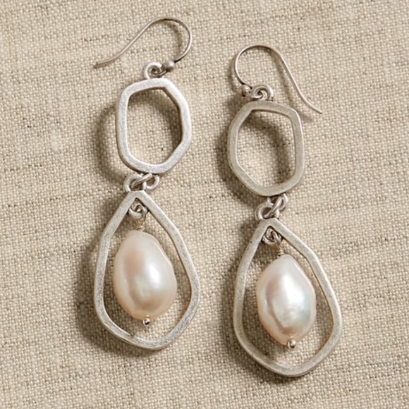 Banana Republic Jewelry - BANANA REPUBLIC Freshwater Pearl & Pewter Earrings, Necklace also for Sale!